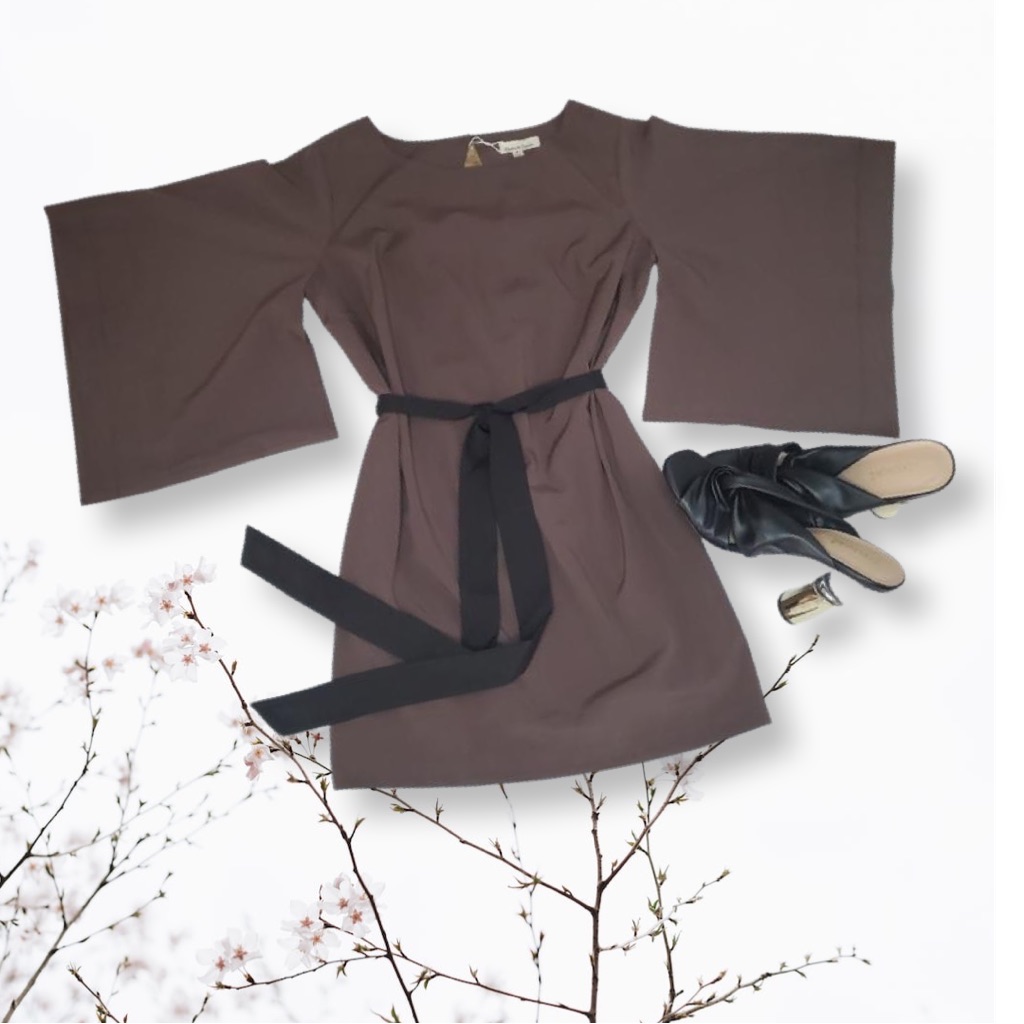 Mini Dress With Kimono Like Sleeves